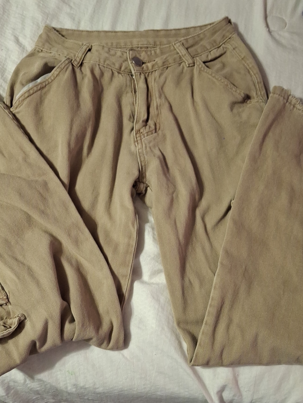 Casual Straight-Leg Work Pants in Khaki